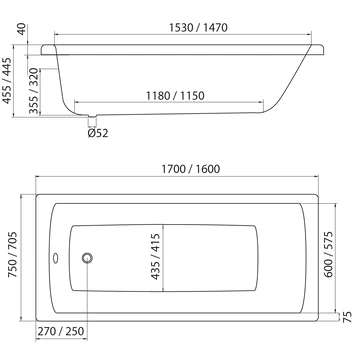 Sealskin Bad Trend Acryl 70x160x45 Cm 2 Sealskin Bad Trend Acryl 70x160x45 Cm - Afbeelding 2
