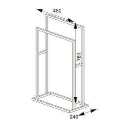 Sealskin Carré Handdoekrek Vrijstaand Zwart -Badkamer Winkel 123 408