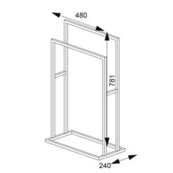 Sealskin Carré Handdoekrek Vrijstaand Zwart -Badkamer Winkel 123 409