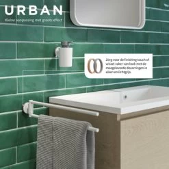 Tiger Handdoekhouder Urban 2-Armig Wit -Badkamer Winkel 123 455