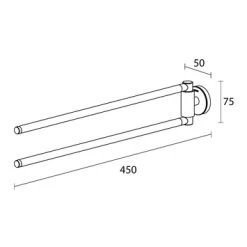 Tiger Handdoekhouder Urban 2-Armig Wit -Badkamer Winkel 123 456