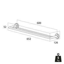 Tiger Handdoekhouder Cooper Dubbel -Badkamer Winkel 123 462