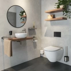 Tiger 2-armig Handdoekrek Cooper RVS/zwart -Badkamer Winkel 123 466