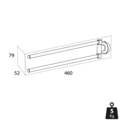 Tiger 2-armig Handdoekrek Cooper RVS/zwart -Badkamer Winkel 123 467