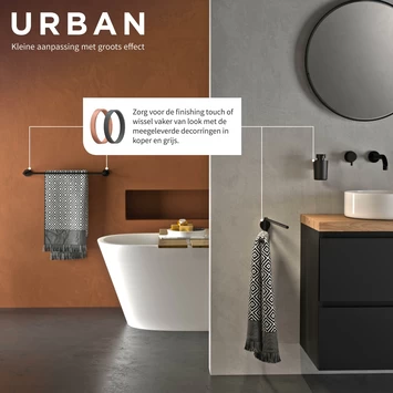 Tiger Handdoekhouder Urban 2-Armig Zwart 8 Tiger Handdoekhouder Urban 2-Armig Zwart - Afbeelding 8