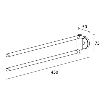 Tiger Handdoekhouder Urban 2-Armig Zwart 9 Tiger Handdoekhouder Urban 2-Armig Zwart - Afbeelding 9
