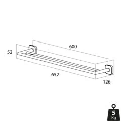 Tiger Handdoekhouder Carv Dubbel Zwart -Badkamer Winkel 123 495