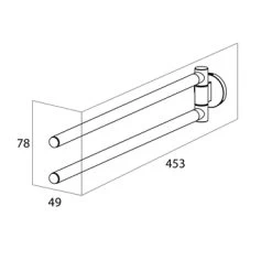 Tiger Handdoekhouder Noon 2-armig Zwart -Badkamer Winkel 123 555