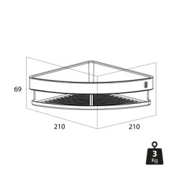 Tiger Hoekdouchemand Cooper 21 Cm RVS/zwart -Badkamer Winkel 123 730