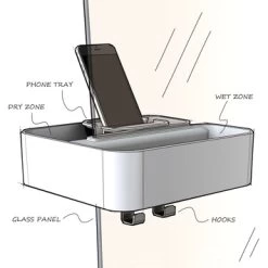 Tiger Douchemand Voor Douchewand 2-store Wit -Badkamer Winkel 123 738