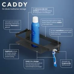 Tiger Douchemand Met Haak Caddy Zwart -Badkamer Winkel 123 757
