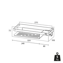 Tiger Douchemand Met Haak Caddy Zwart -Badkamer Winkel 123 758