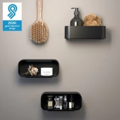 Tiger Wandrek/douchemand 2-store 25cm Zwart -Badkamer Winkel 123 769