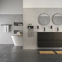 Tiger Wandrek/douchemand 2-store 25cm Zwart -Badkamer Winkel 123 770