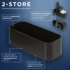 Tiger Wandrek/douchemand 2-store 25cm Zwart -Badkamer Winkel 123 772