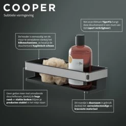 Tiger Douchemand Cooper 28 Cm RVS/zwart -Badkamer Winkel 123 781