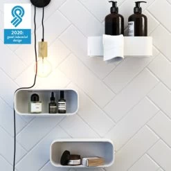 Tiger Wandrek/douchemand 2-store 25cm Wit -Badkamer Winkel 123 793