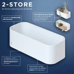 Tiger Wandrek/douchemand 2-store 25cm Wit -Badkamer Winkel 123 796