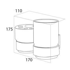 Tiger Dubbele Bekerhouder Ontario Met Bekers Chroom -Badkamer Winkel 123 832
