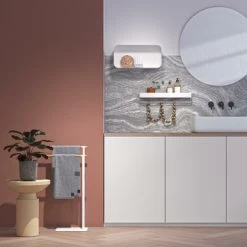 Sealskin Brix Wandrek Met Handdoekrek 55 Cm Wit -Badkamer Winkel 123 913