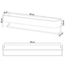 Sealskin Brix Wandrek Met Handdoekrek 55 Cm Wit -Badkamer Winkel 123 917