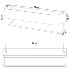 Sealskin Brix Wandrek Met Handdoekrek 35 Cm Wit -Badkamer Winkel 123 939